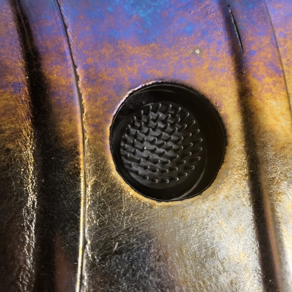 Ikebana Art Glass Signed Slumped Glassb Pin Flower Frog - Picture 2 of 10